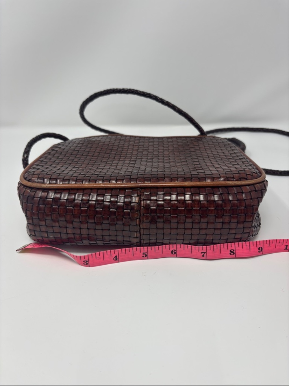 Woven Crossbody Shoulder Bag in Dark Brown Cole Haan - Picture 4 of 9